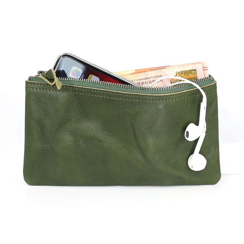 천연가죽  동전 지갑 주름 카드 홀더 롱 년식 남성용 휴대폰 가방 여성용 지갑 지퍼 수납 가방 휴대용