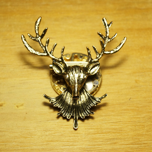 Mr. Yi Steampunk 컨티넨탈 Retro Bronze Industry Old Creative Unique Elk Lolita Small Object Brooch