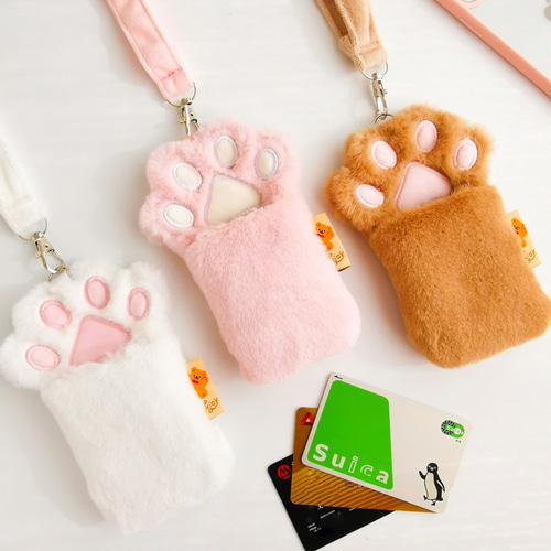 밀크 joy cat paw card pack plush ins style with 년식 cute student cartoon bus card 세트 with lanyard