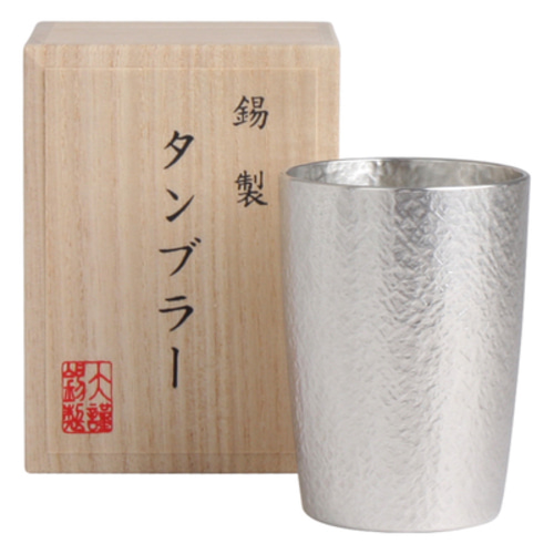 오사카 백랍 주석 증류주 유리 맥주 잔 차가운 음료 유리 위스키 유리 나무 상자 선물