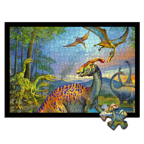 나무 퍼즐 300/500/1000 개 성인 감압 대형 어린이 교육 장난감 Dinosaur World Boy