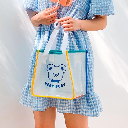 밀크 joy 귀여운 곰 젤리 핸드백 만화 인 바람 학생 점심 가방 손 가방 기내 가방