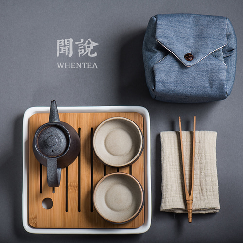 일본식 일본식 냄비 1 개와 컵 2 개 간단한 석기 다도 사무실 가정용 쿵후 차 세트