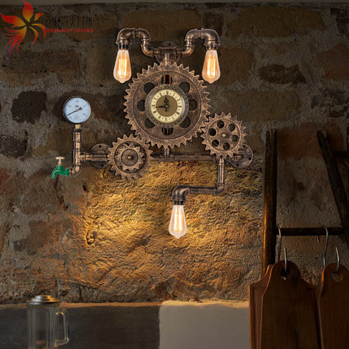 Creative Rotating 장비 Wall Lamp Industrial Style 바 Cafe 레스토랑 인터넷 카페 Retro Personality Decorative Wall Lamp