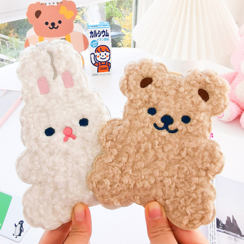 밀크 joy bear plush card holder bus card 세트 card package cute rabbit ins cartoon ID meal card 수하물 tag
