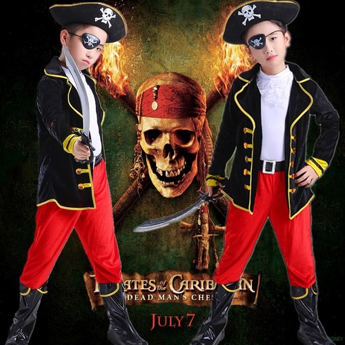 할로윈 어린이 의상 Prince Pirate Masquerade Cosplay Boy Pirates of the Caribbean 캡모자tain Clothes