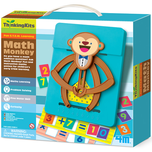 4M STEAM 어린이 장난감 산술 원숭이 수학 메모리 교육 학습 카드 안전한 국제 품질