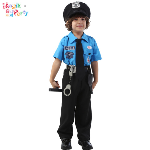 할로윈 어린이 공연 의상 코스프레 공연 의상 소년 검은 고양이 경찰 보안관 경찰관 의상