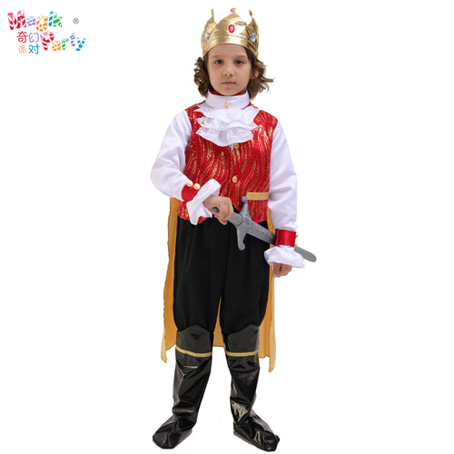 할로윈 어린이 공연 의상 코스프레 공연 의상 Boy King Red Prince Warrior Costume