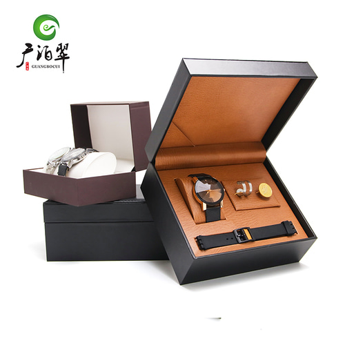 Guangbocui 휴대용 방진 시계 보관함 시계 상자 시계 보석 함 심플한 가죽 팔찌 디스플레이 박스