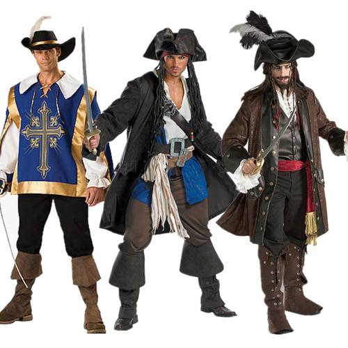 할로윈 의상 Cos Many 년식 캡모자tain Jack 캡모자tain Male and Female Pirates of the Caribbean Masquerade Dress