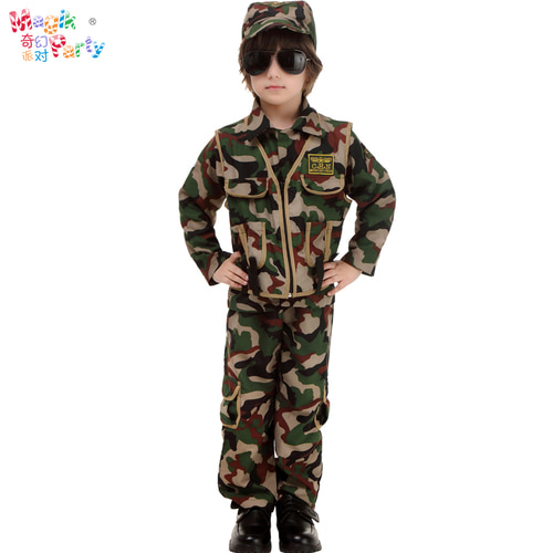 아동 공연 의상 육군 특수 부대 위장 보이 자켓 유니폼 공연 의상