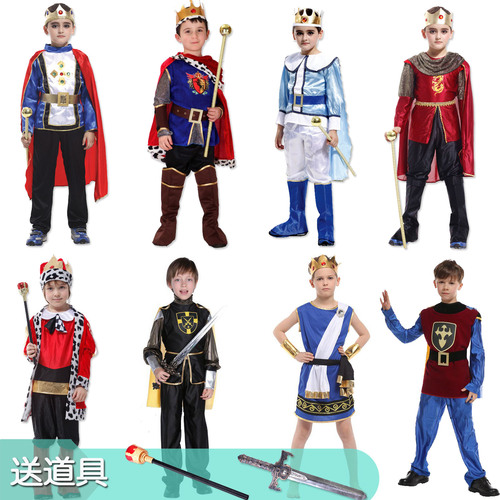 어린이 의상 의상 파티 공연 코스프레 중세 유럽 어린 왕 왕자 옷