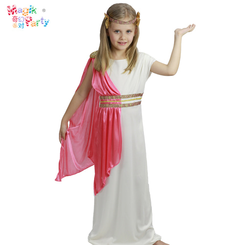 할로윈 어린이 의상 코스프레 공연 의상 소녀 고대 로마 공주 드레스 가장 무도회
