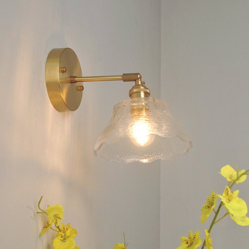 일본 복고풍 노르딕 간단한 무광택 노란색 구리 램프 침대 옆 옐로우 홈스테이 ins 유리 벽 빛