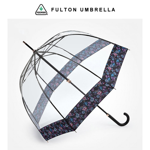 영국 fulton fulton 퀸 로얄 조류 케이지 우산 투명한 긴 반가로운 우산 여성 큰 술집 하늘