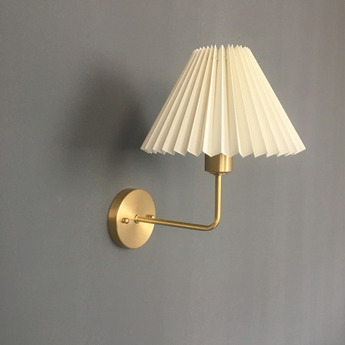 오리지날 미국 간단한 구리 Pleated 벽 램프 북유럽 크리 에이 티브 거실 통로 침실 침실 헤드 라이트 황동 램프