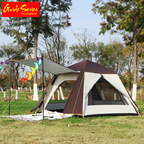Stellin Gueseries 야외 더블 캠핑 두꺼운 비가 자동 필드 캠핑 알루미늄로드 텐트