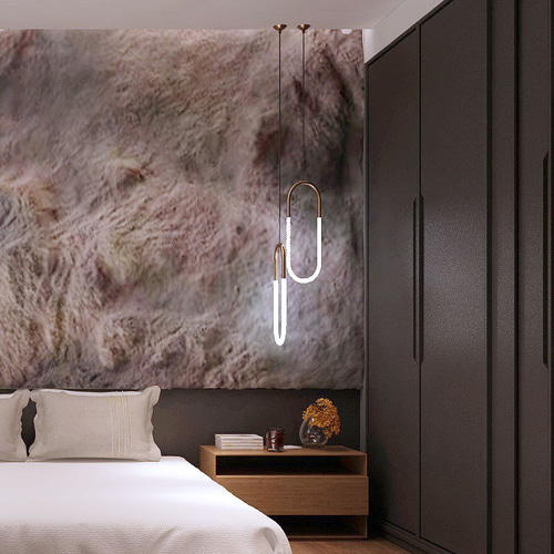 북유럽 침대 샹들리에 크리 에이 티브 현대 미니멀리스트 홈 거실 배경 벽 장식 라이트 럭셔리 빌라 침실 룸 라이트