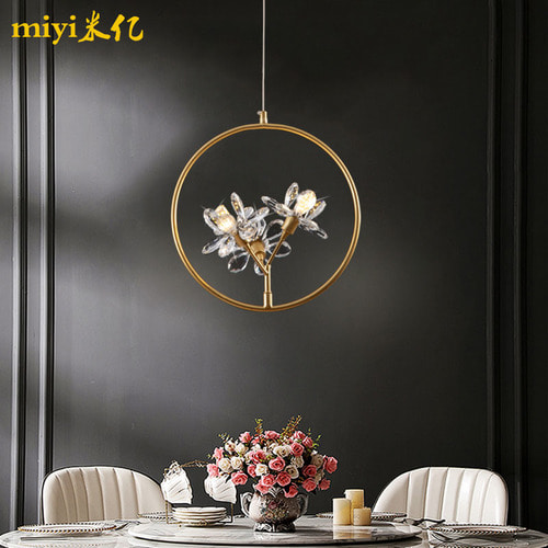디자이너 창조적 인 성격 크리스탈 꽃 작은 샹들리에 가벼운 럭셔리 고급 레스토랑 Yangshuo 통로 복도 현관 램프