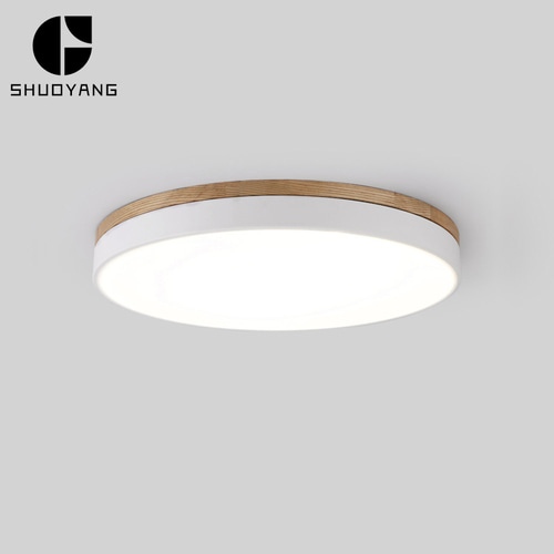 일본어 로그 LED 울트라 얇은 솔리드 나무 거실 램프 현대 미니멀 룸 침실 침실 천장 램프 노르딕 램프
