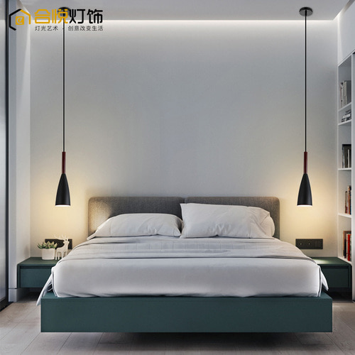 침대 머리 샹들리에 현대 미니멀리스트 레스토랑 극단적 인 간단한 라인 작은 샹들리에 노르딕 크로스 베란다 램프 침실 침실 침대 램프