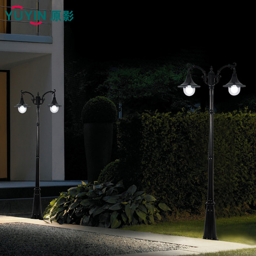 LED 높은 극 램프 북유럽 정원 램프 옥외 풍경 라이트 작은 도로 가든 빌라 더블 야외 잔디 램프