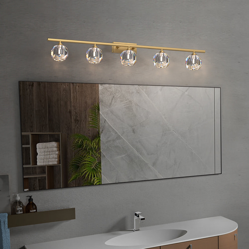 진정한 홈 구리 LED 거울 전면 램프 메이크업 램프 욕실 욕실 화장실 램프