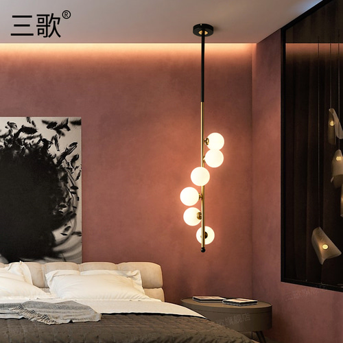 북유럽 침대 샹들리에 크리 에이 티브 아트 라이트 럭셔리 현대 미니멀리즘 거실 배경 벽 바 빌라 전등