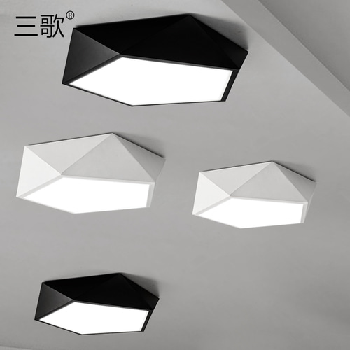 기하학적 천장 램프 북유럽 현대 미니멀리스트 개인 조명 거실 원격 제어 크리 에이 티브 led 통로 침실 빛