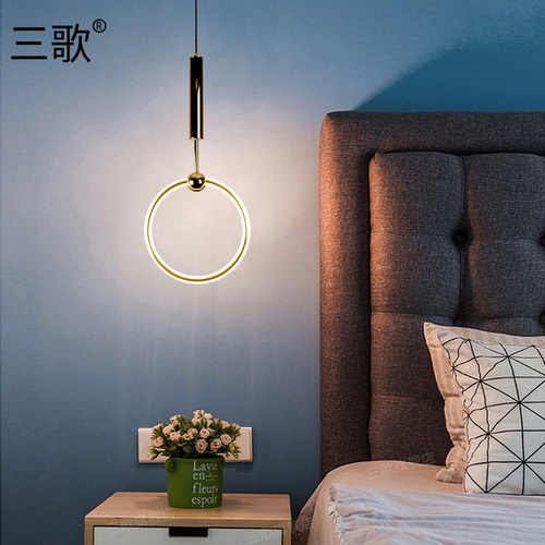북유럽 침대 샹들리에 간단한 현대적인 창조적 인 빛 럭셔리 거실 배경 벽 레스토랑 디너 테이블 LED 바 라운드 샹들리에