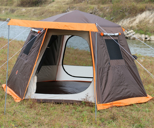 야외 자동 캠핑 텐트 두꺼운 비 옥외 홈 편의 캠핑 전체 알루미늄 막대 속도 6 코너 계정