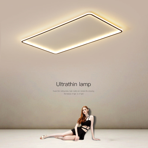 직사각형 거실 룸 LED 간단한 현대 천장 램프 울트라 얇은 침실 램프 읽기 홀 라이트 룸 큰 빛