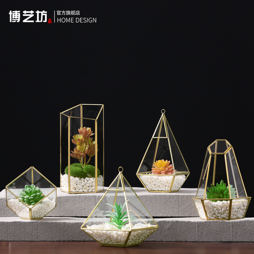 현대 간단한 북유럽 창조적 인 기하학적 유리 꽃 주택 TV 캐비닛 홈 인테리어 장식 와인 캐비닛 장식품
