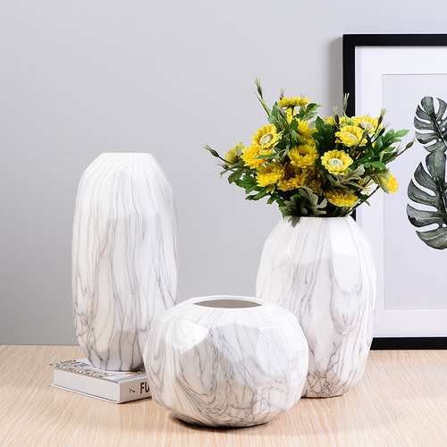 세라믹 꽃병 장식품 유럽 창조적 인 간단한 부드러운 장식품 홈 거실 꽃 꽃 꽃 테이블 설정