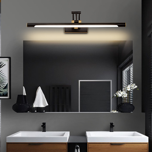 American All-Bronze Mirror Front Lamp 욕실 프레임 특수 개폐식 조정 무료 펀칭 메이크업 LED 욕실 캐비닛 라이트