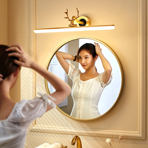 달 그림자 Kattera 욕실 거울 빛 LED 미러 라이트 아메리칸 구리 사각형 책상 라이트 화장실 북부 벽 빛
